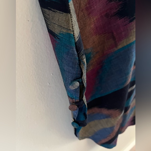 Vintage Handwoven Ikat Print Dress circa 1980s Nogo Brand - Picture 8 of 11